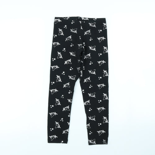Nutmeg Girls Black Spotted  Capri Trousers Size 8 Years