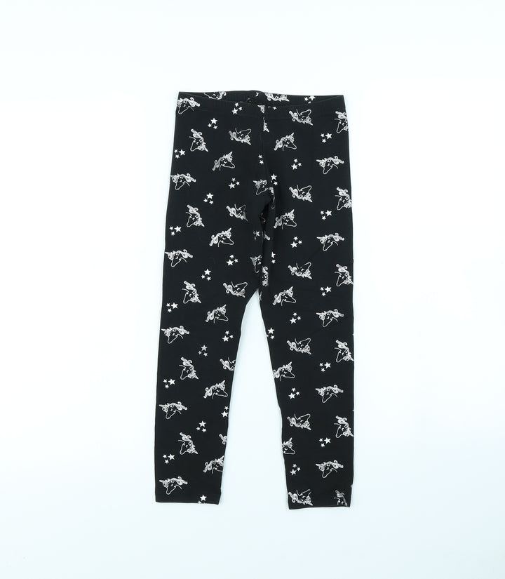 Nutmeg Girls Black Spotted  Capri Trousers Size 8 Years
