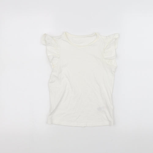 Marks and Spencer Girls White   Basic T-Shirt Size 6-7 Years