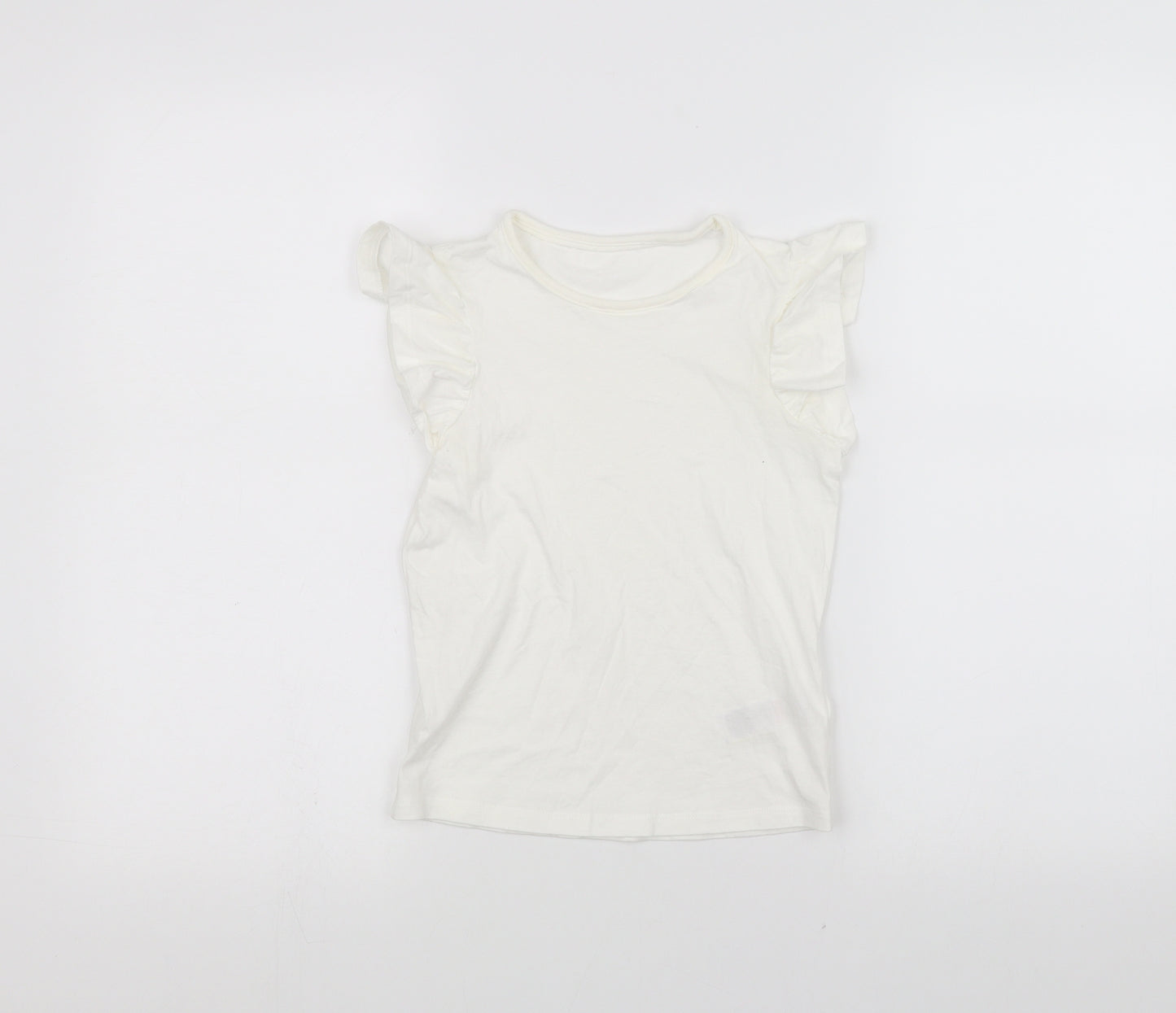 Marks and Spencer Girls White   Basic T-Shirt Size 6-7 Years
