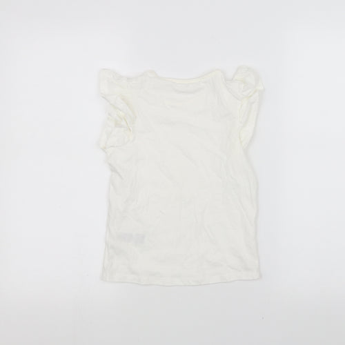 Marks and Spencer Girls White   Basic T-Shirt Size 6-7 Years