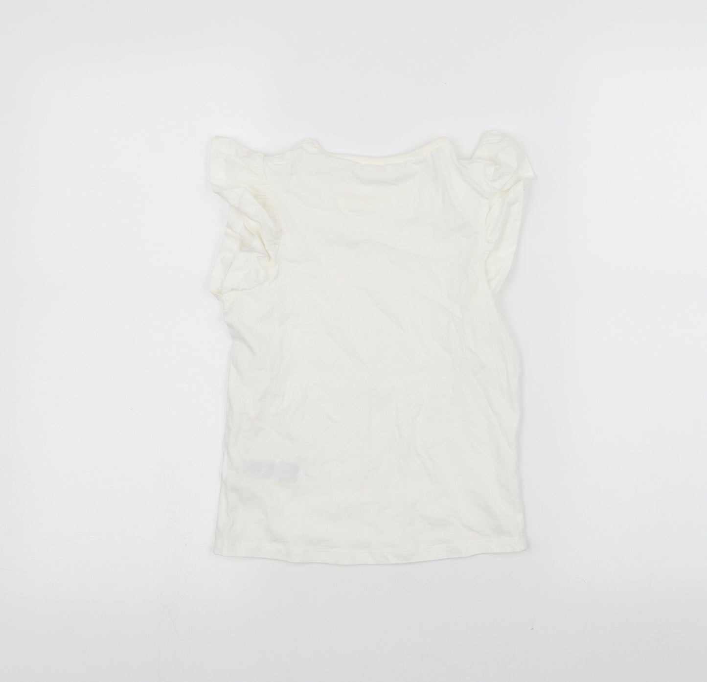Marks and Spencer Girls White   Basic T-Shirt Size 6-7 Years