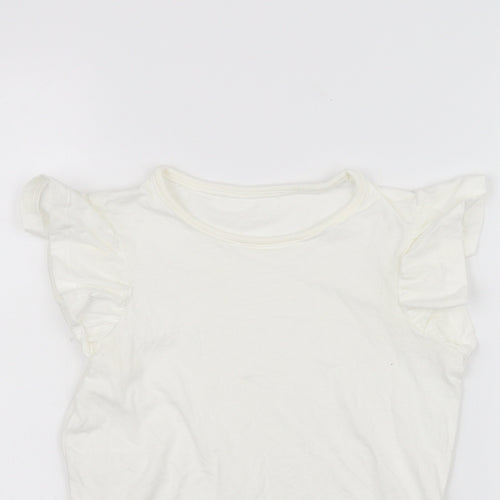 Marks and Spencer Girls White   Basic T-Shirt Size 6-7 Years