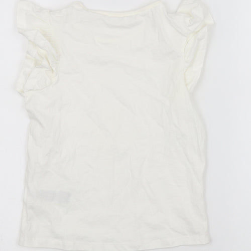 Marks and Spencer Girls White   Basic T-Shirt Size 6-7 Years