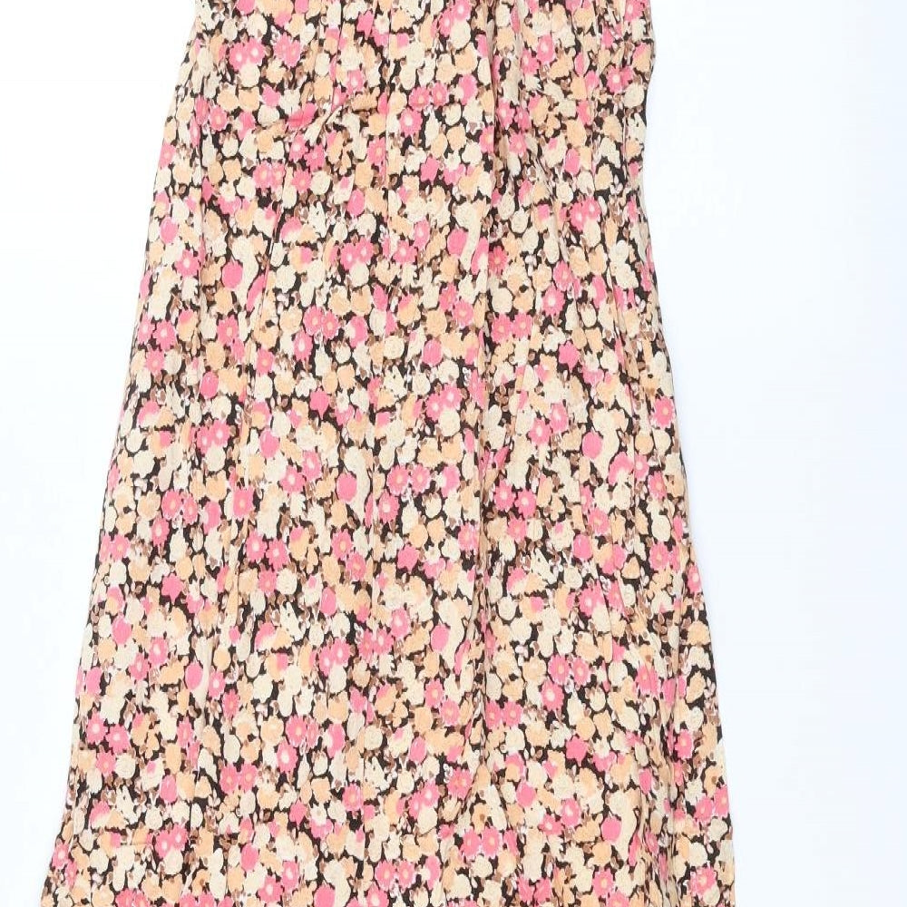 New Look Womens Pink Floral  A-Line  Size 6