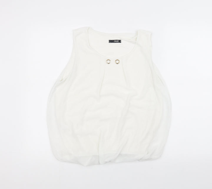Quiz Womens White Basic T-Shirt Size S