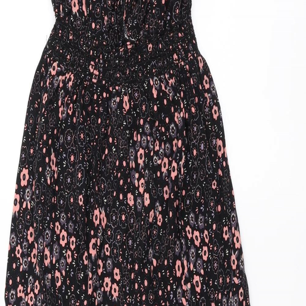 Apricot Womens Black Floral  A-Line  Size 8