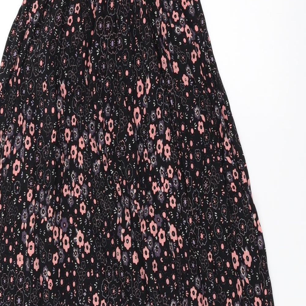 Apricot Womens Black Floral  A-Line  Size 8