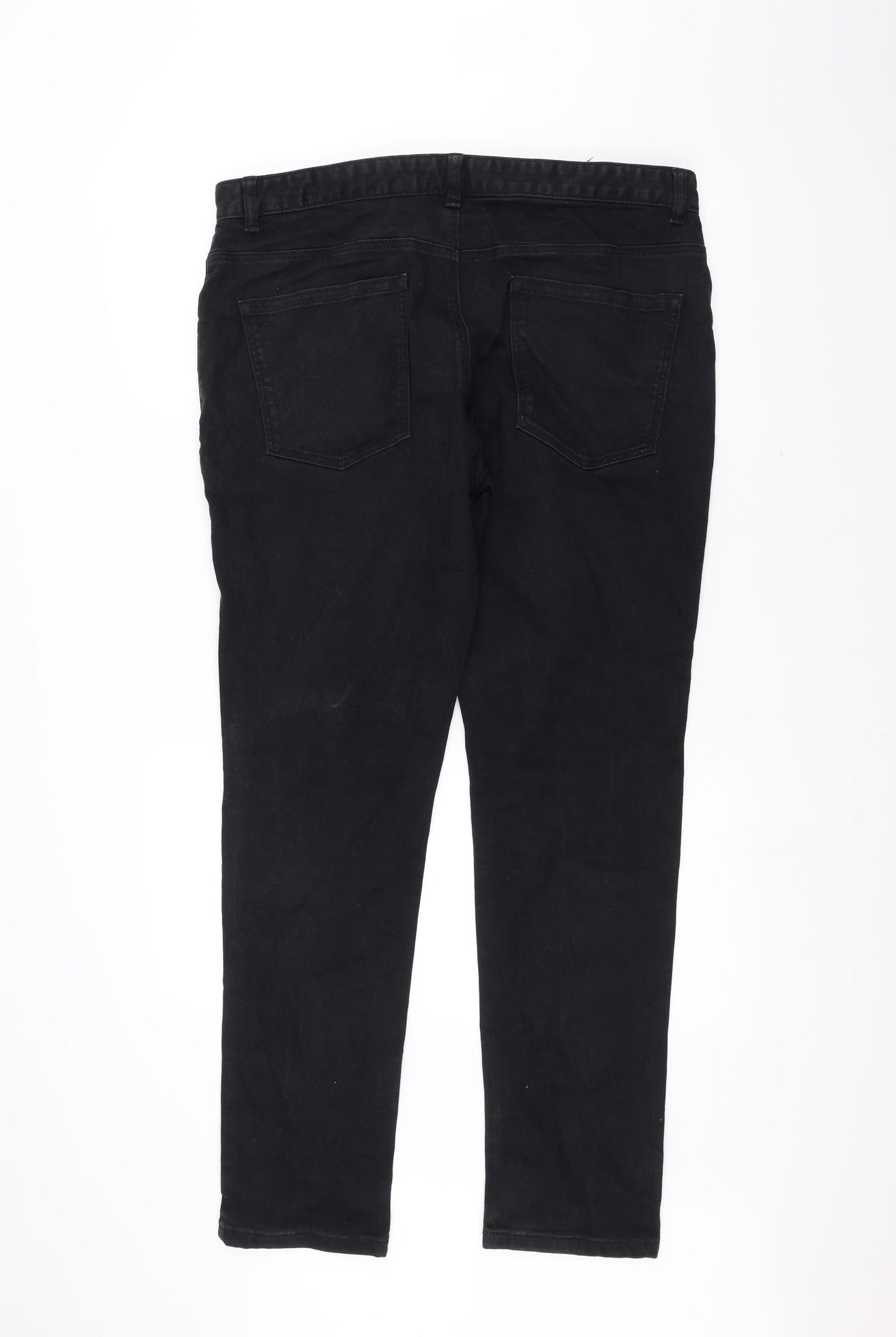 NEXT Mens Black  Denim Straight Jeans Size 36 L30 in