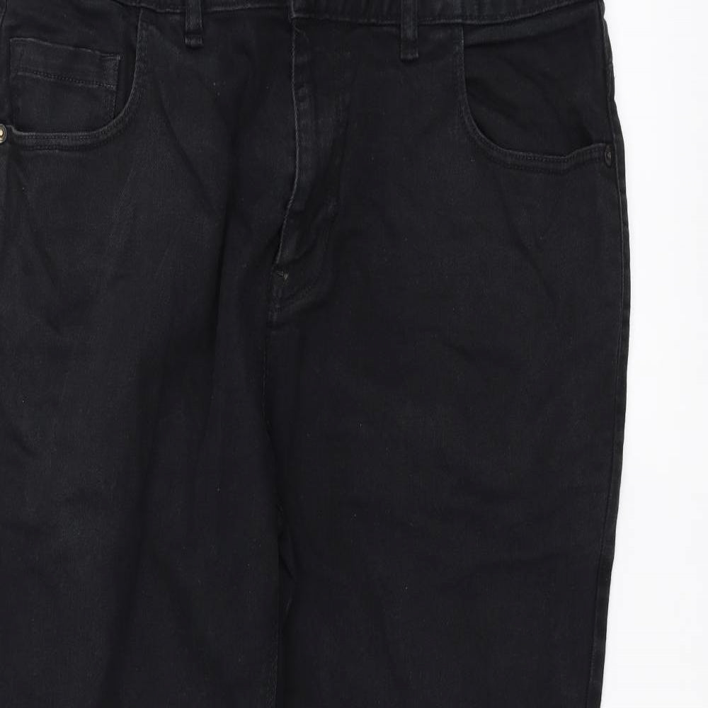 NEXT Mens Black  Denim Straight Jeans Size 36 L30 in