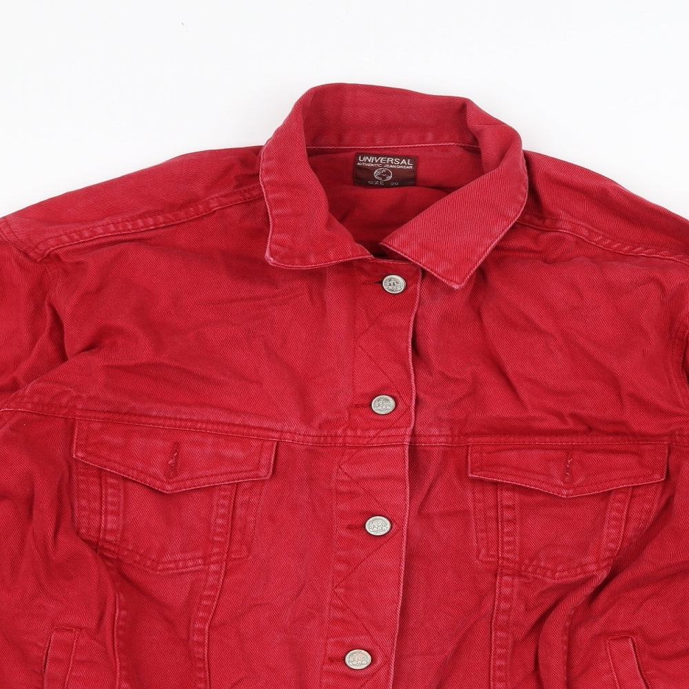 Universal Womens Red  Denim Jacket  Size 20