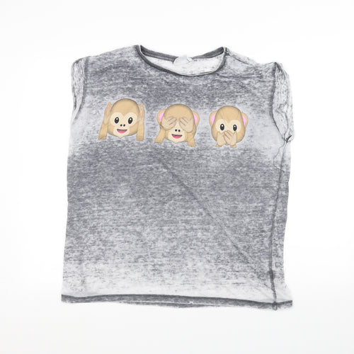 Atmosphere Womens Grey   Basic T-Shirt Size 14  - Emoji