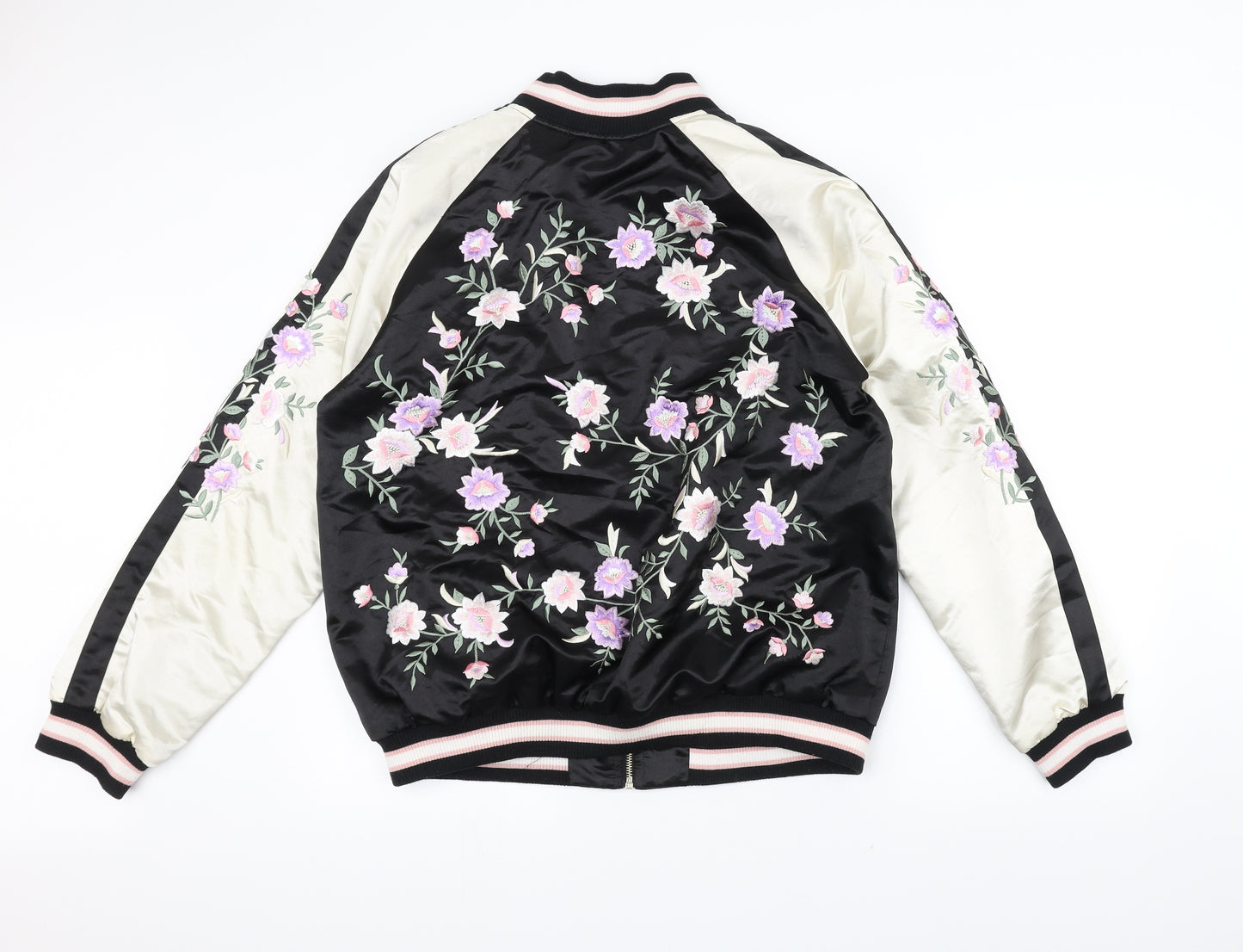 F&F Womens Black Floral  Bomber Jacket Jacket Size 16