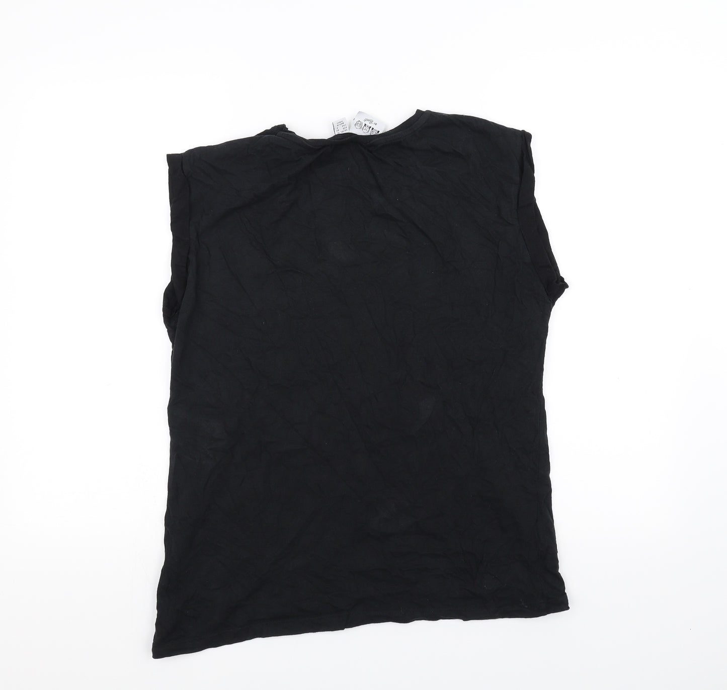 Atmosphere Womens Black   Basic T-Shirt Size 12  - Emoji