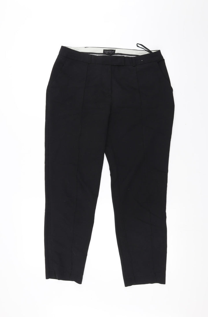Topshop Womens Black Trousers Size 10 L24 in