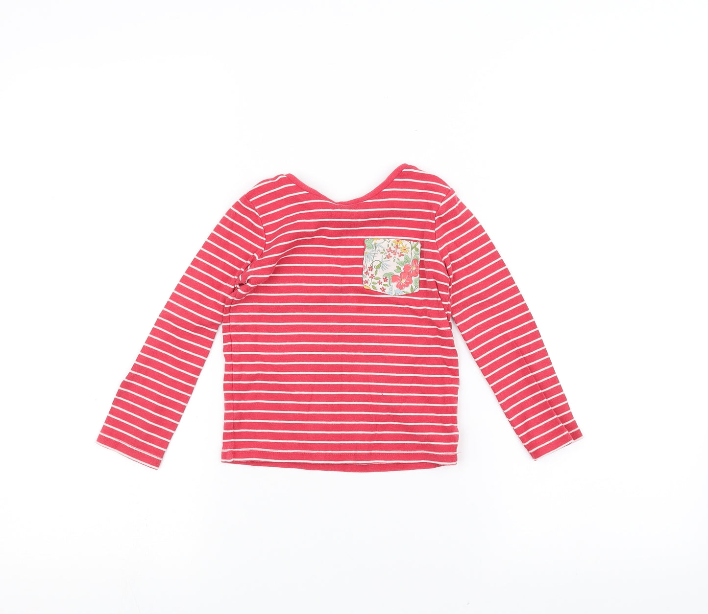 NEXT Girls Red Striped  Basic T-Shirt Size 3-4 Years