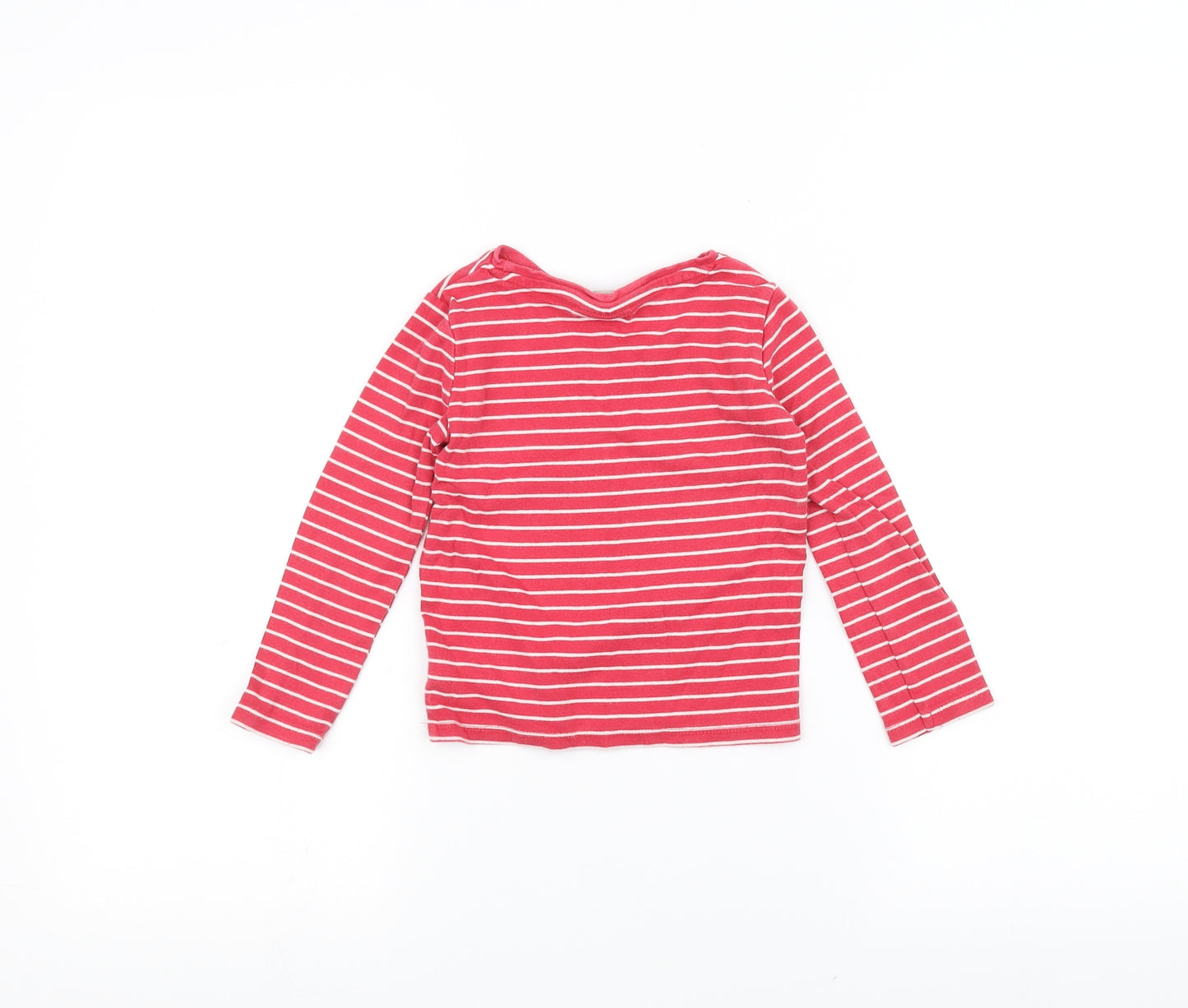 NEXT Girls Red Striped  Basic T-Shirt Size 3-4 Years