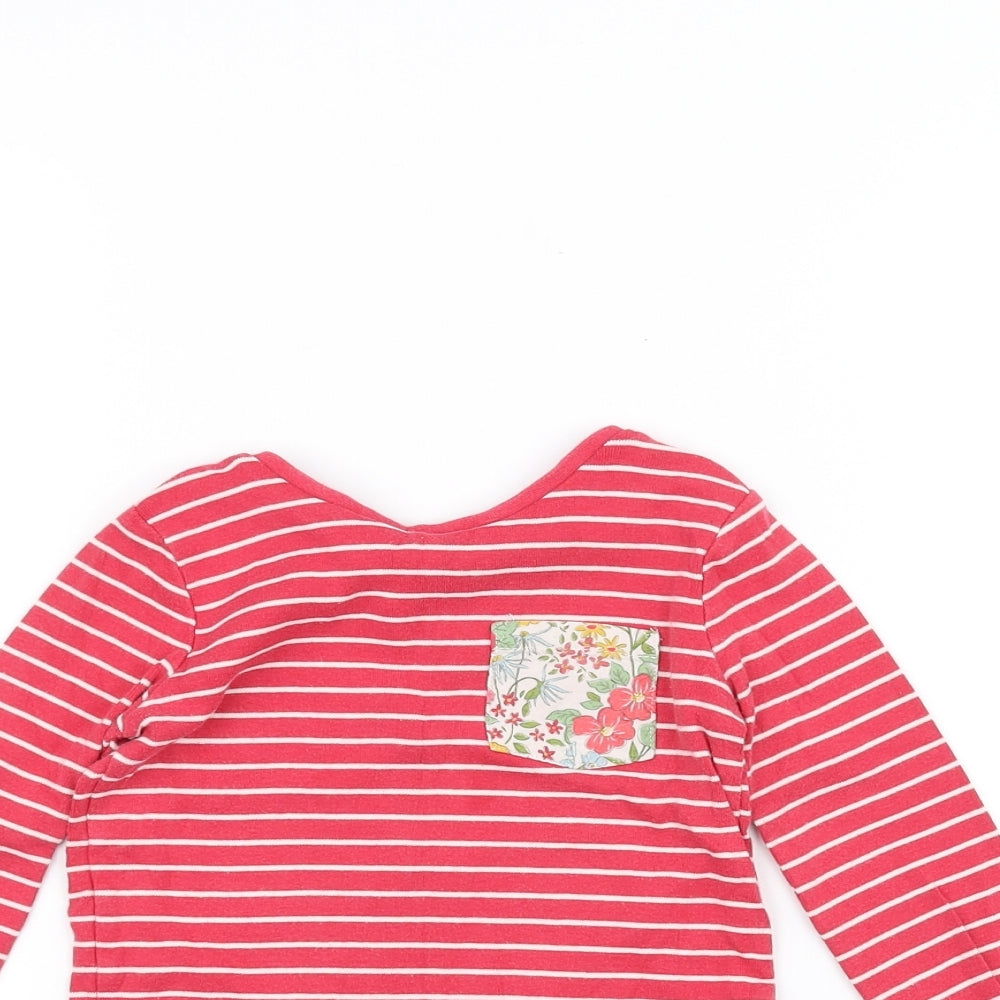 NEXT Girls Red Striped  Basic T-Shirt Size 3-4 Years