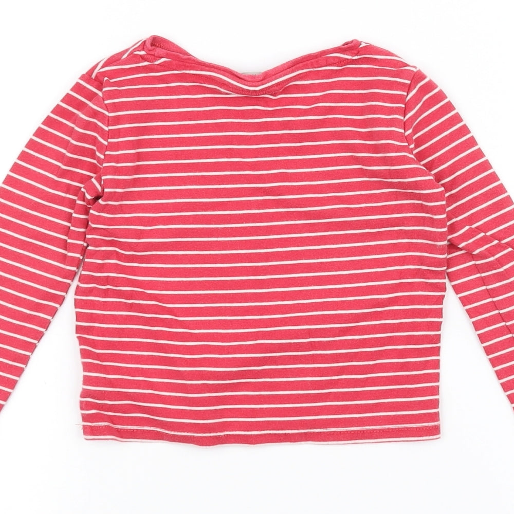 NEXT Girls Red Striped  Basic T-Shirt Size 3-4 Years