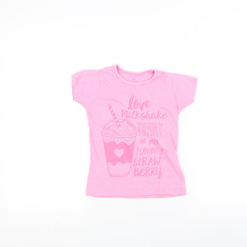 E-vie Girls Pink   Basic T-Shirt Size 5 Years