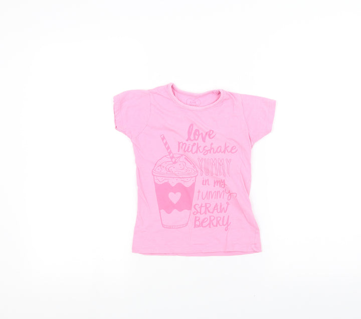 E-vie Girls Pink   Basic T-Shirt Size 5 Years