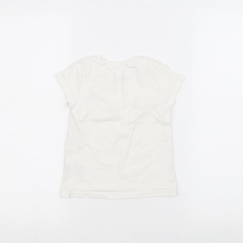 NEXT Girls White   Basic T-Shirt Size 2-3 Years  - Flamingo