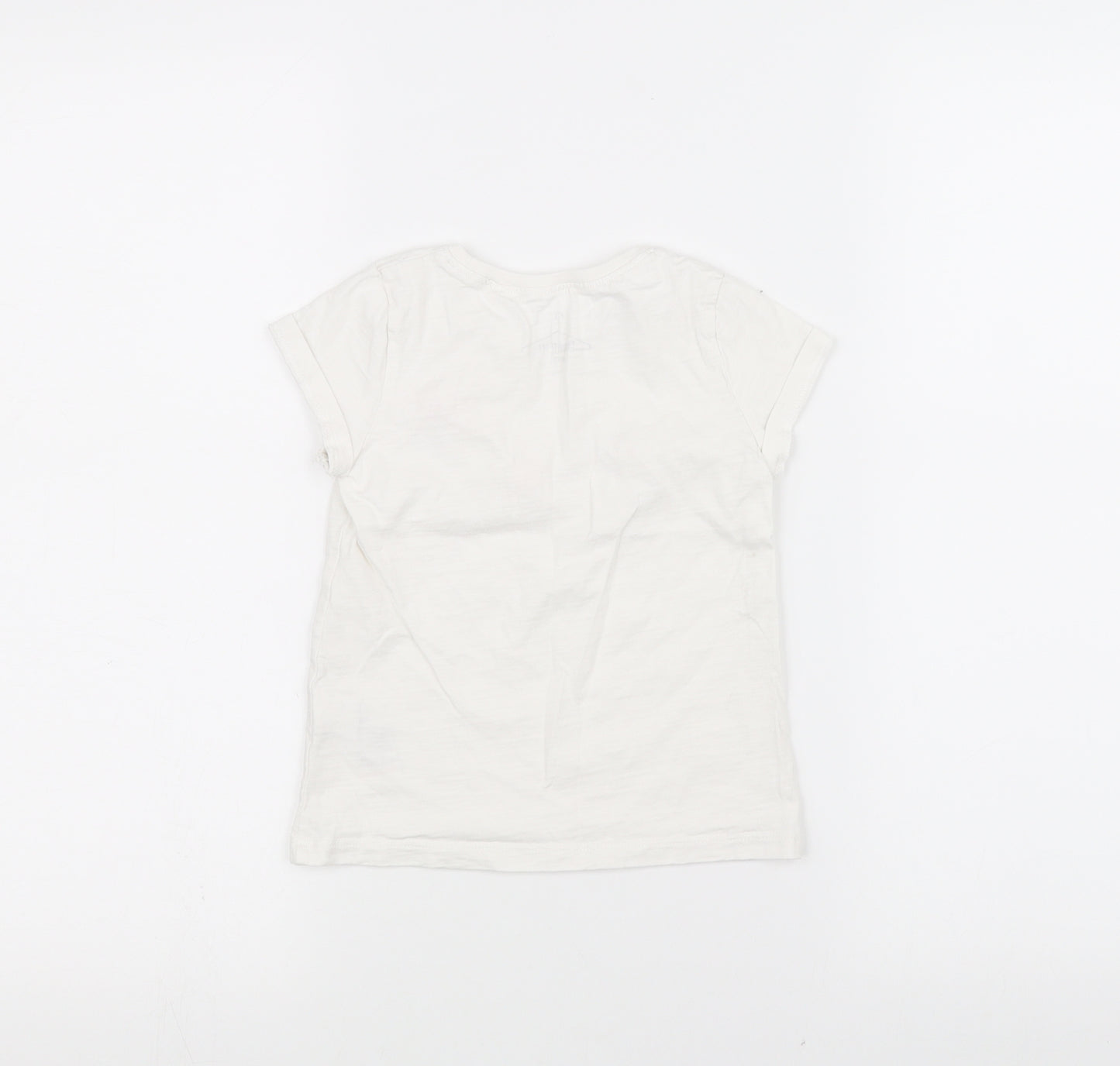 NEXT Girls White   Basic T-Shirt Size 2-3 Years  - Flamingo