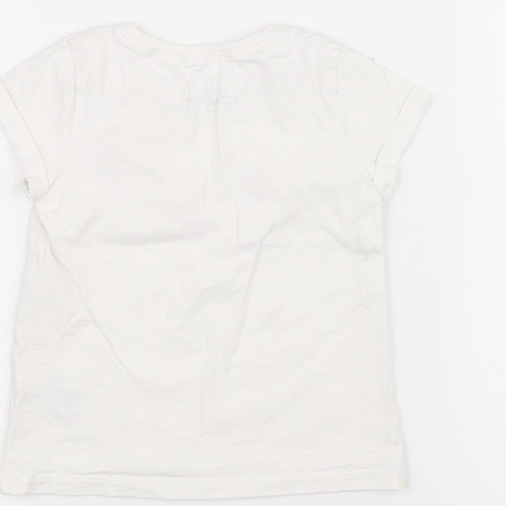 NEXT Girls White   Basic T-Shirt Size 2-3 Years  - Flamingo
