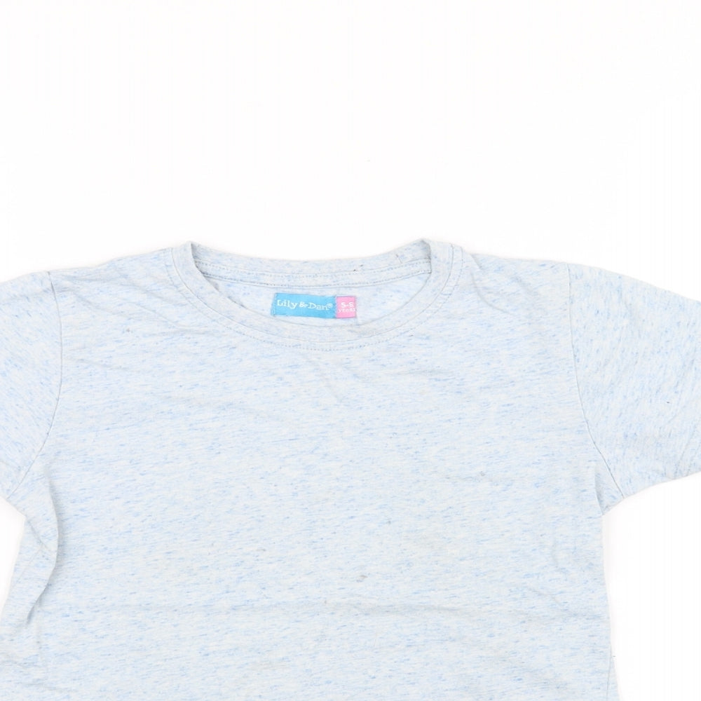 Lily & Dan Boys Blue   Basic T-Shirt Size 5-6 Years