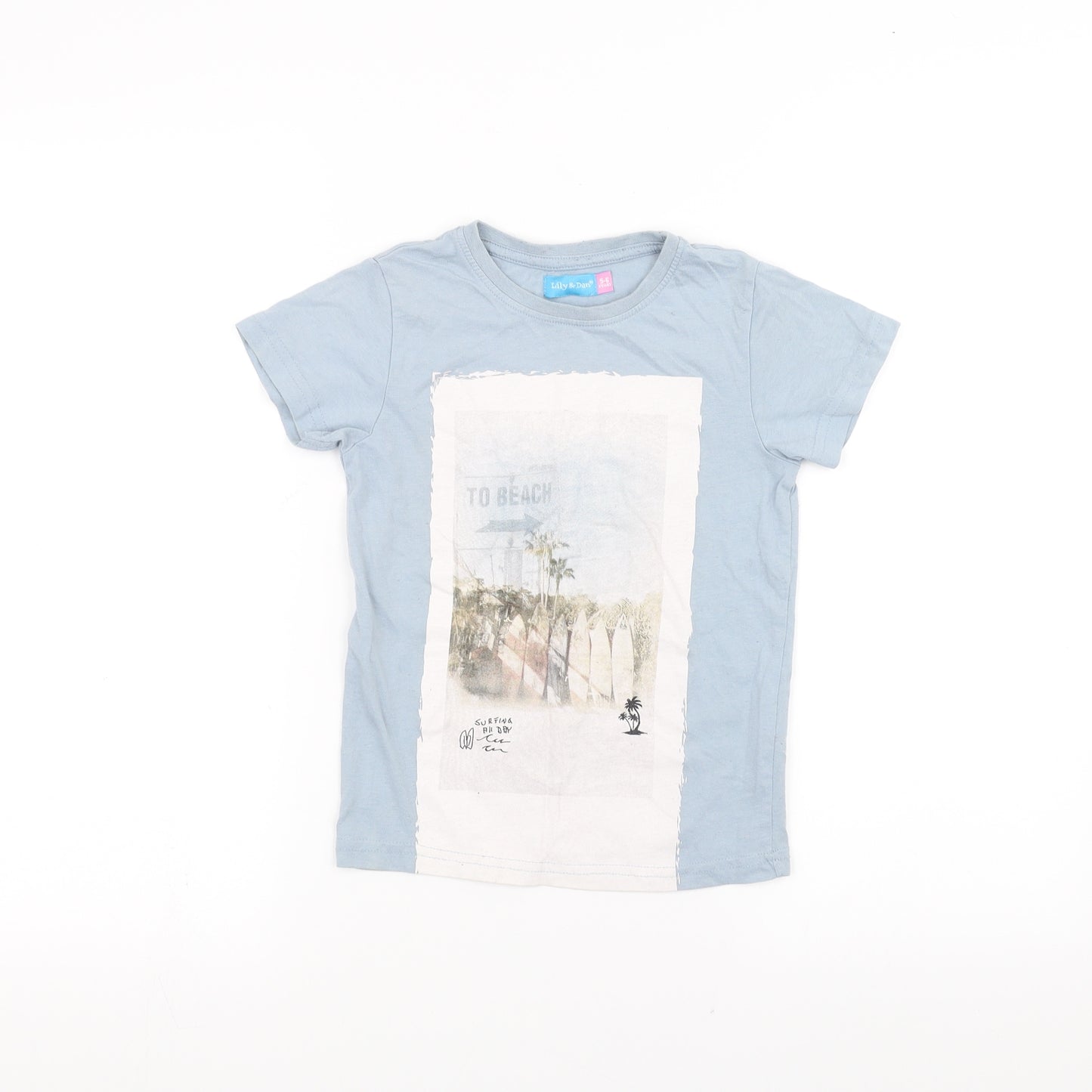 lily&dan Girls Blue   Basic T-Shirt Size 5-6 Years