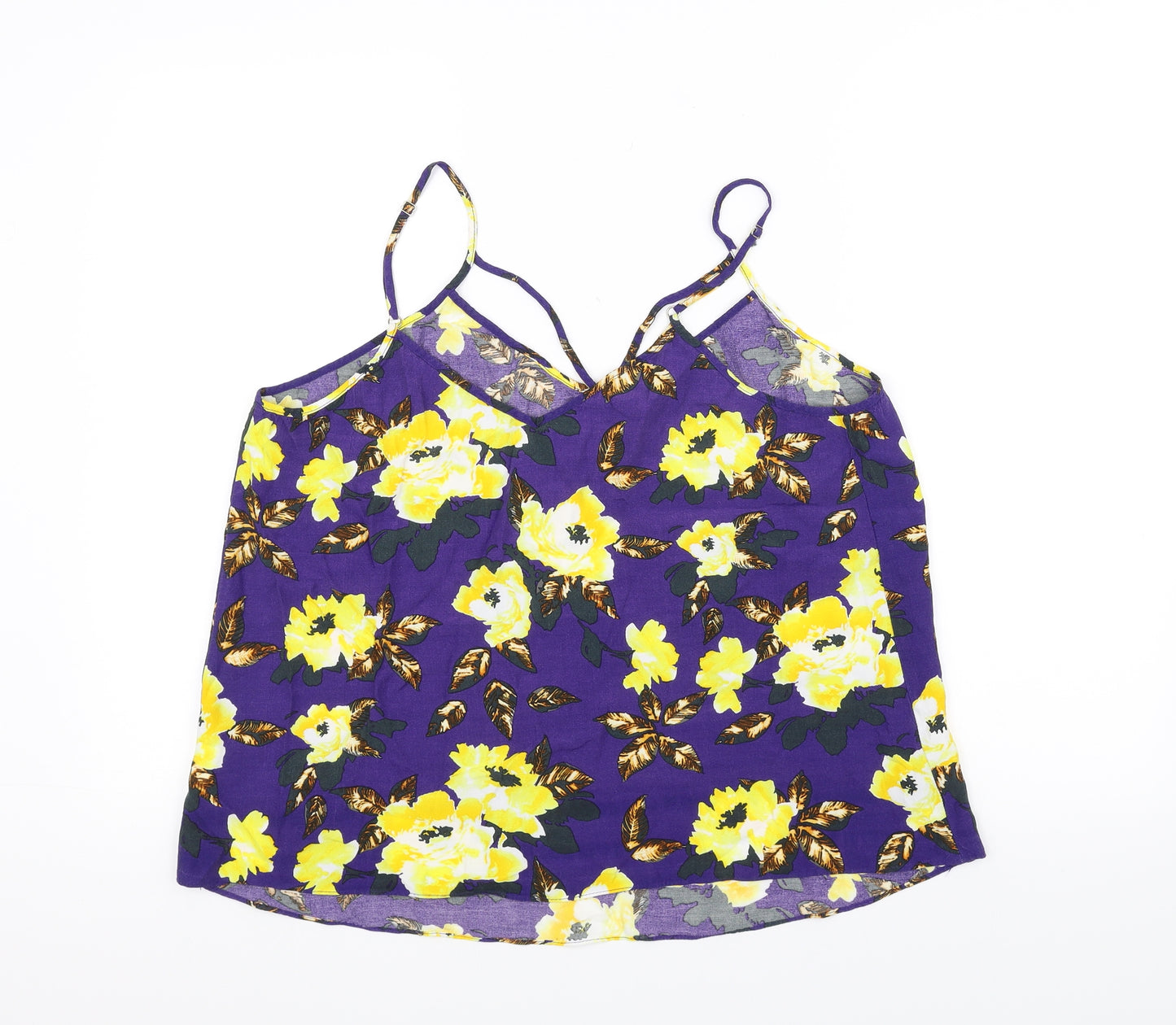 River Island Womens Purple Floral  Basic T-Shirt Size 16