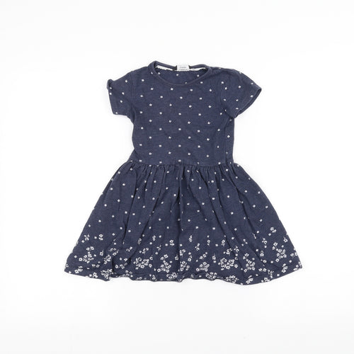 George Girls Blue   Basic T-Shirt Size 4-5 Years