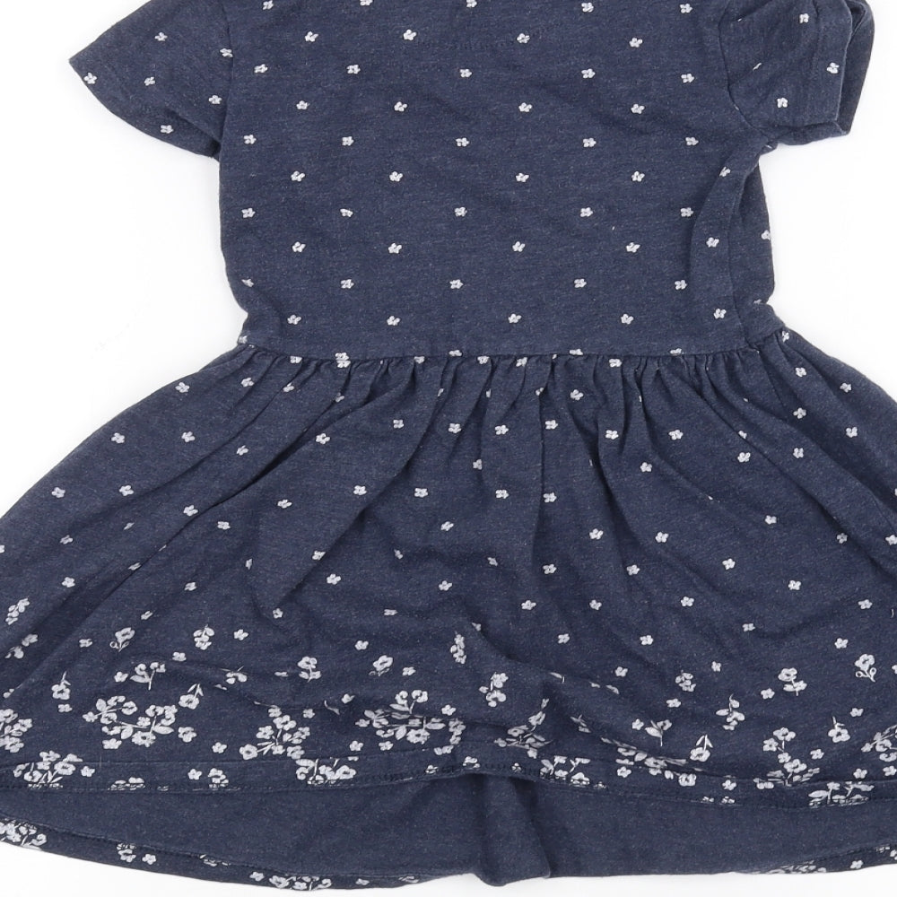 George Girls Blue   Basic T-Shirt Size 4-5 Years
