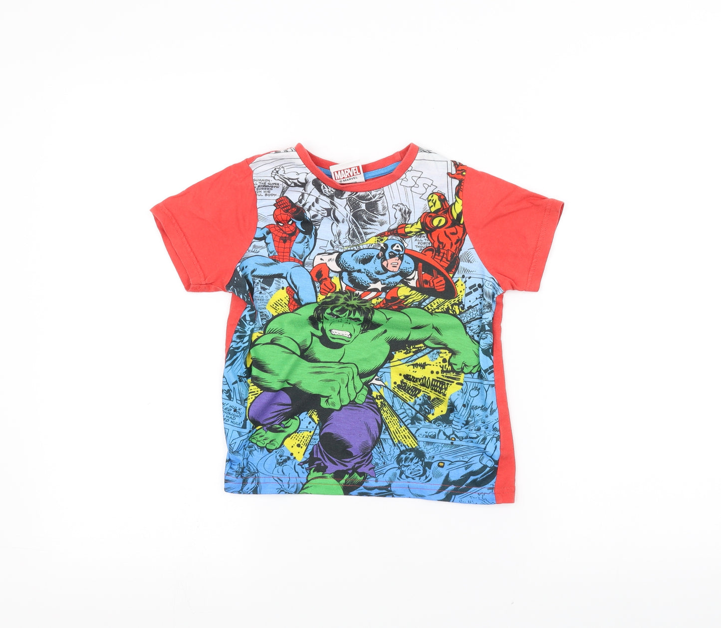 Lily & Dan Boys Red   Basic T-Shirt Size 5-6 Years