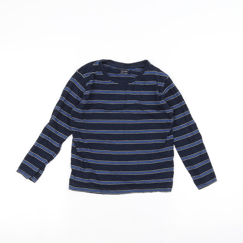 Primark Boys Blue Striped  Basic T-Shirt Size 5-6 Years