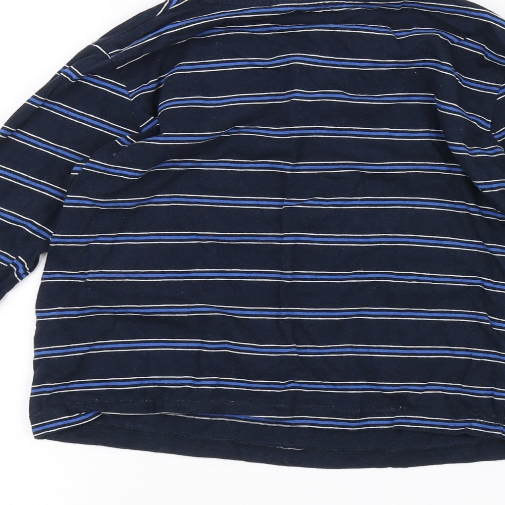 Primark Boys Blue Striped  Basic T-Shirt Size 5-6 Years