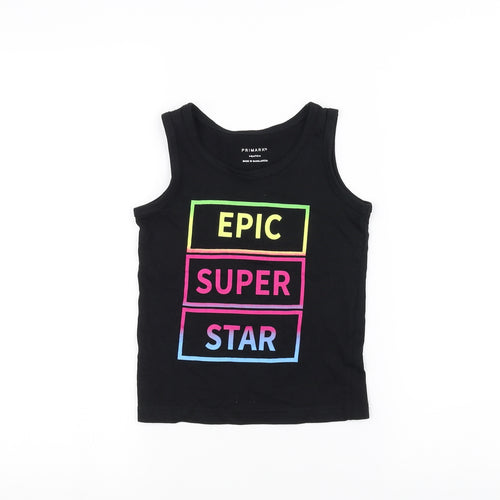 Primark Girls Black   Basic Tank Size 4-5 Years