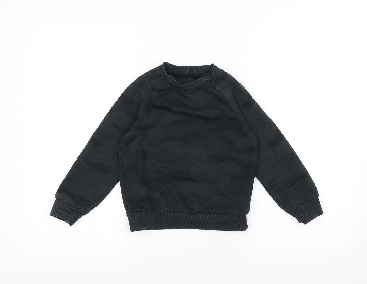 Primark Boys Green Camouflage  Pullover Jumper Size 5-6 Years