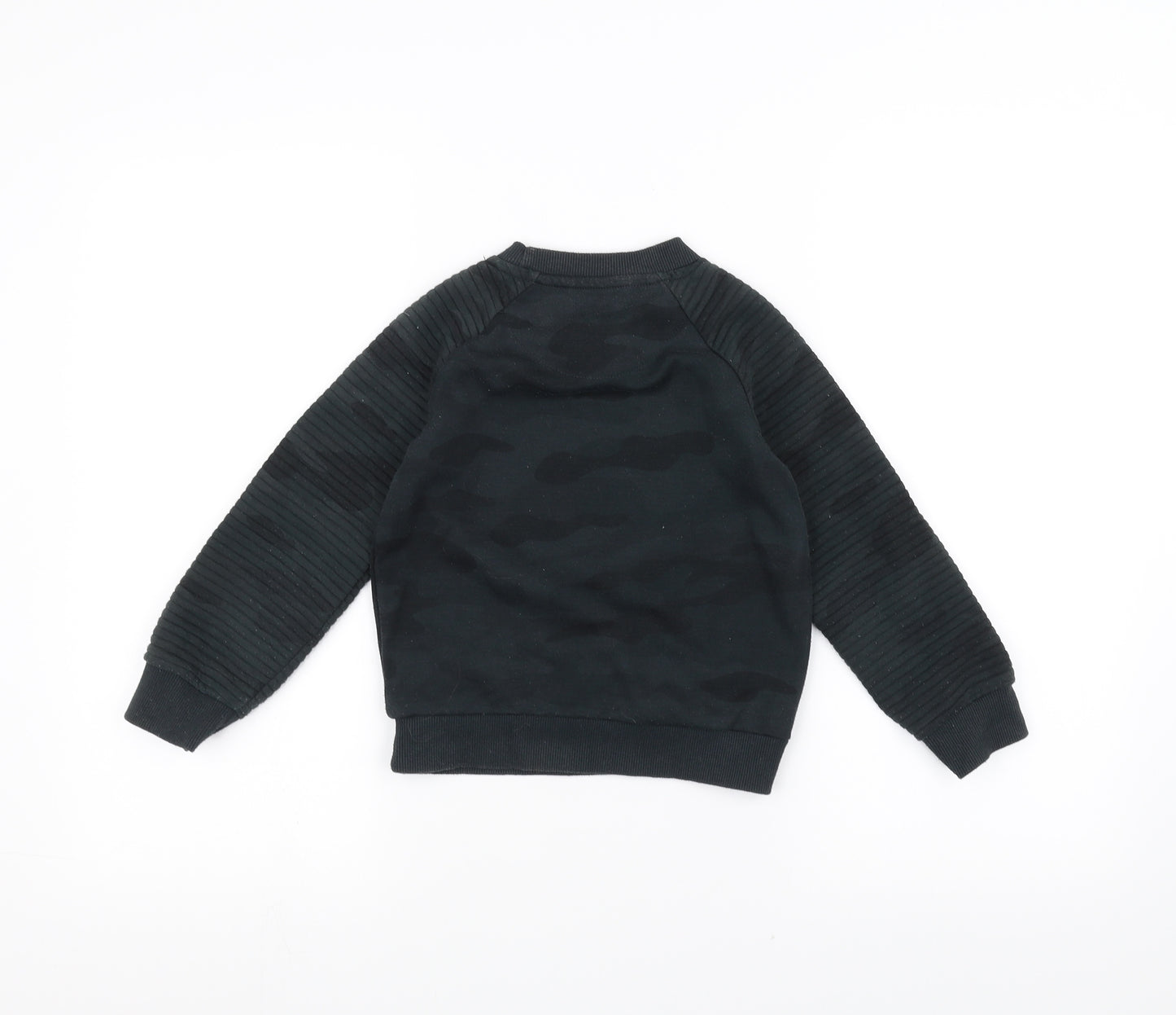 Primark Boys Green Camouflage  Pullover Jumper Size 5-6 Years