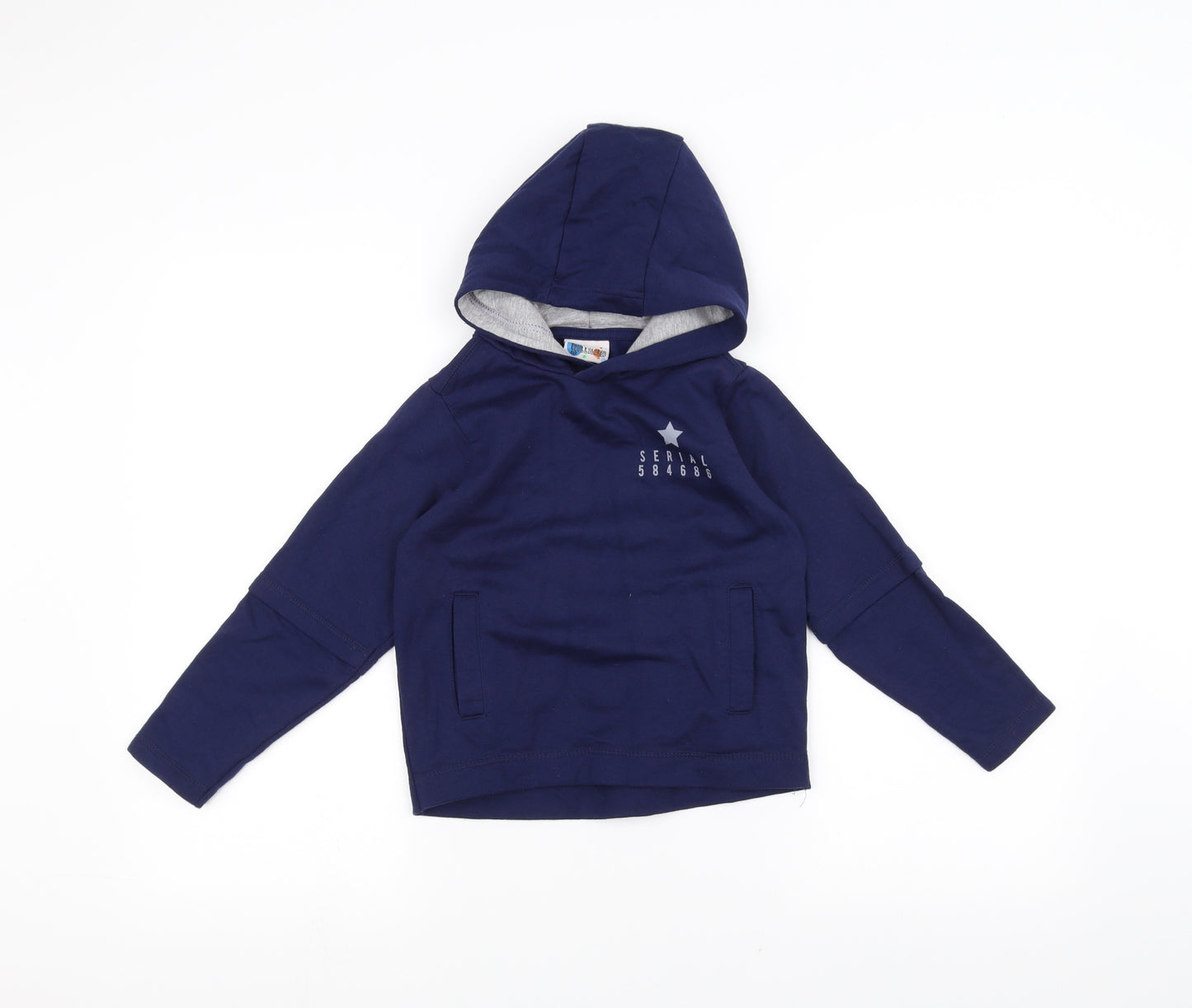Hullabaloo Boys Blue   Pullover Hoodie Size 5-6 Years