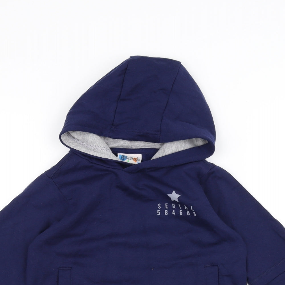 Hullabaloo Boys Blue   Pullover Hoodie Size 5-6 Years