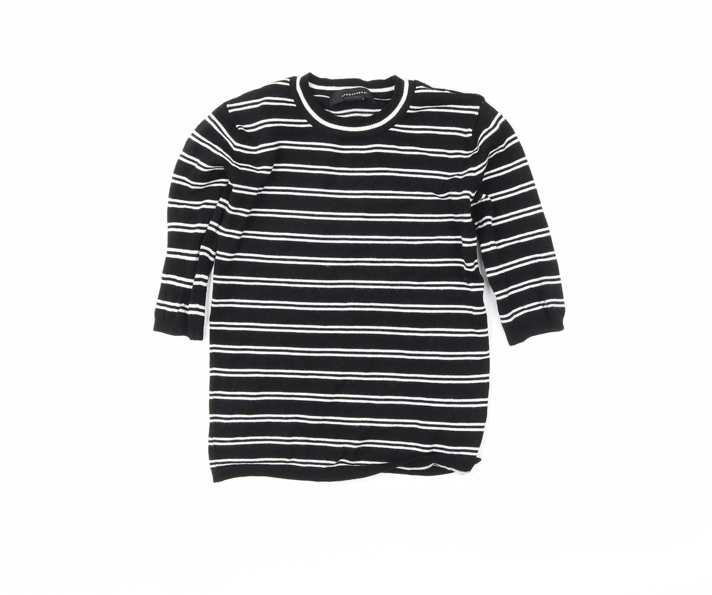 Atmosphere Womens Black Striped  Tunic T-Shirt Size 6