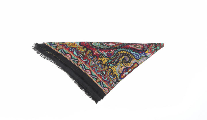 Preworn Unisex Black Paisley   Shawl/Wrap