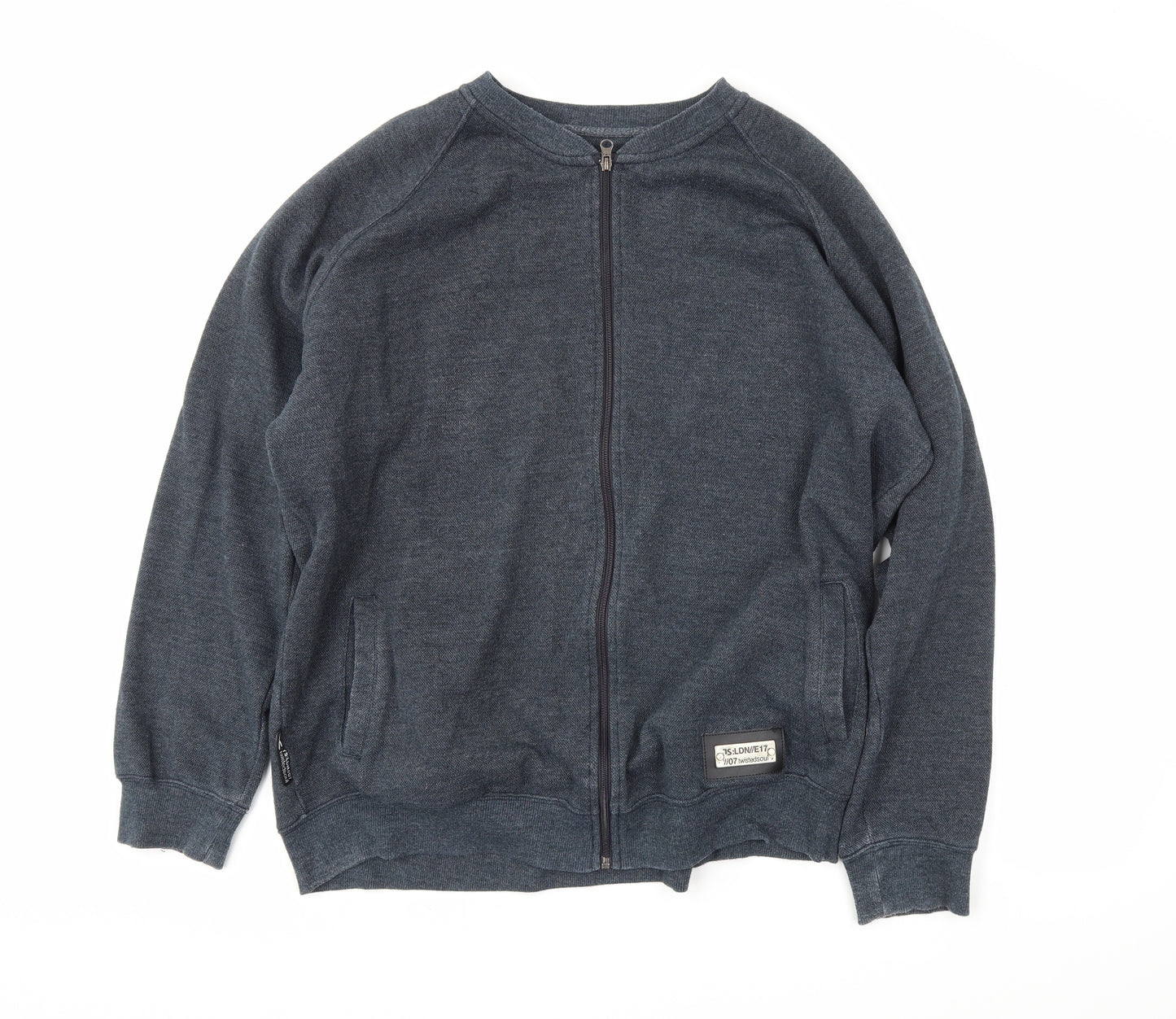 Twisted Soul Mens Blue   Full Zip Sweatshirt Size 2XL