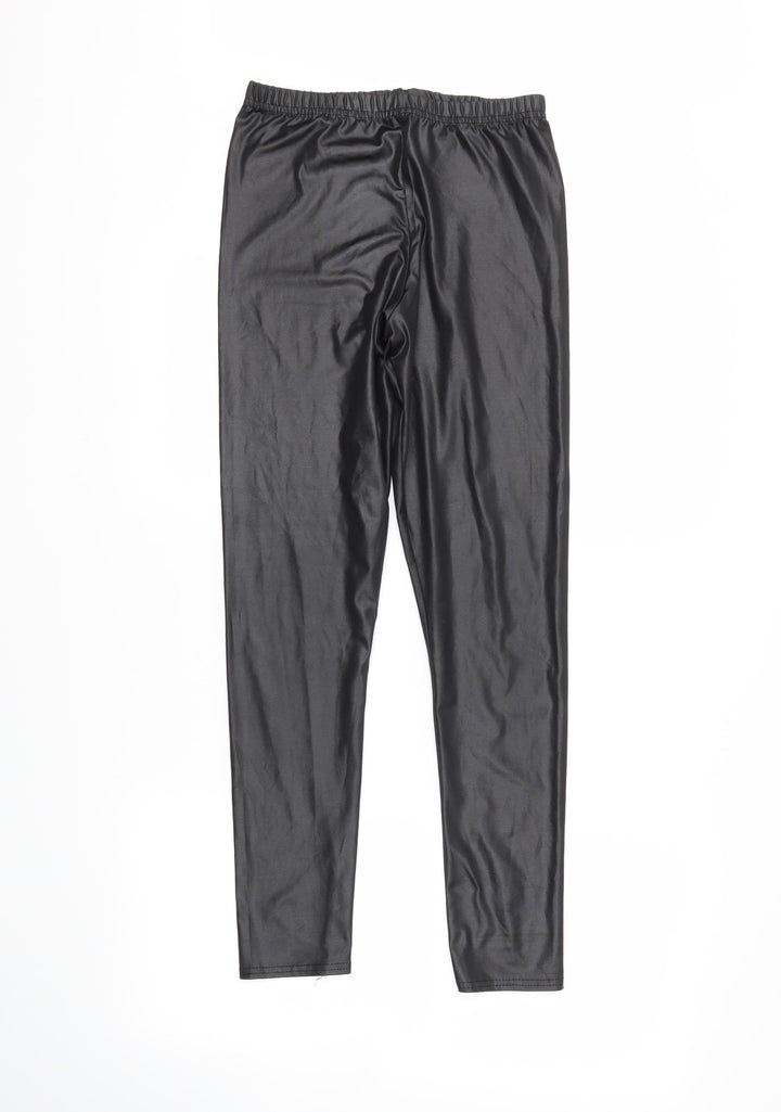 Boohoo Womens Black Pedal Pusher Leggings Size 8 L26 in