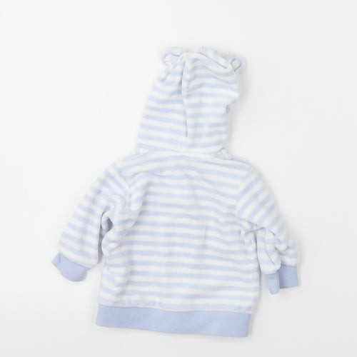 Benetton Boys Blue Striped  Full Zip Jumper Size 0-3 Months