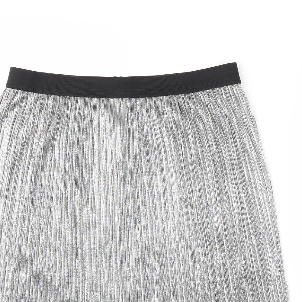 George Womens Silver   Swing Skirt Size 14