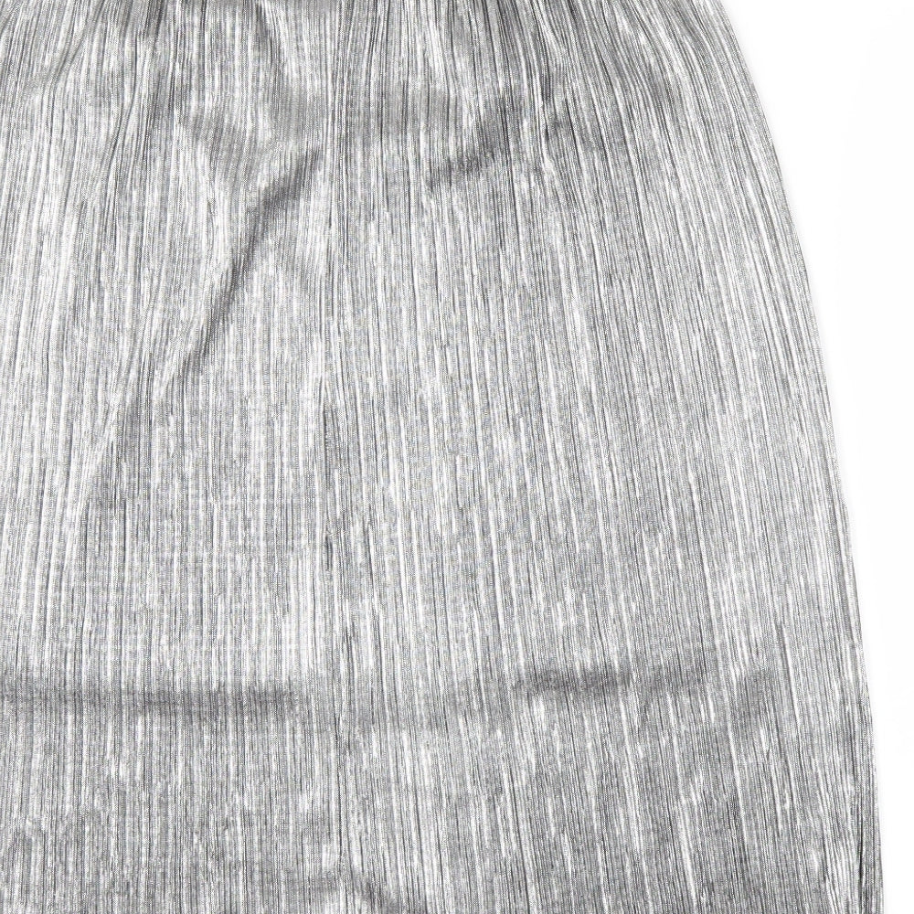 George Womens Silver   Swing Skirt Size 14