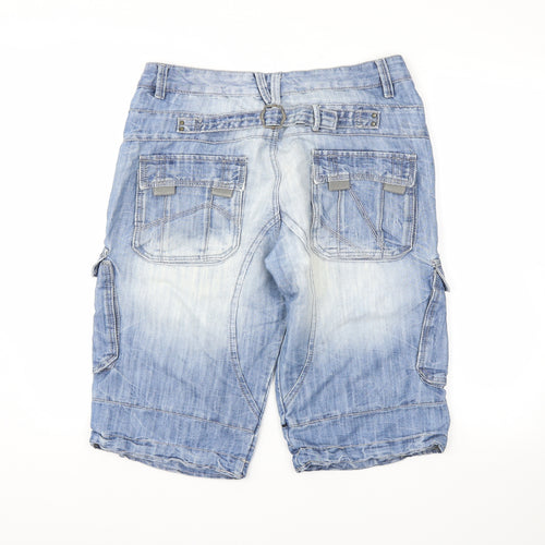 Soviet Mens Blue  Denim Cargo Shorts Size L