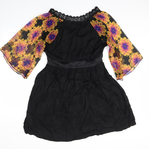 Joe Browns Womens Black Floral  Trapeze & Swing  Size 16